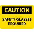 National Marker Co NMC OSHA Sign, Caution Safety Glasses Required, 10in X 14in, Yellow/Black C600RB